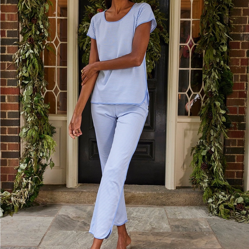 LAKE Pima cotton Pajama Set in Hydrangea